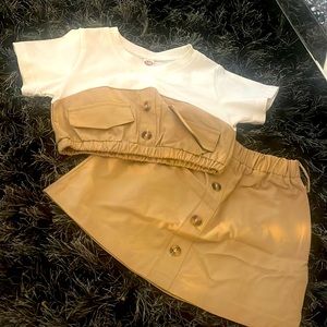 2 piece crop skirt set for little girl